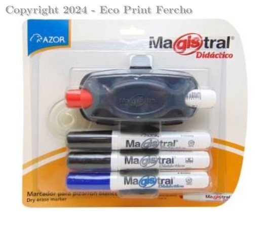 4 Marcadores Pizarron Magistral + borrador