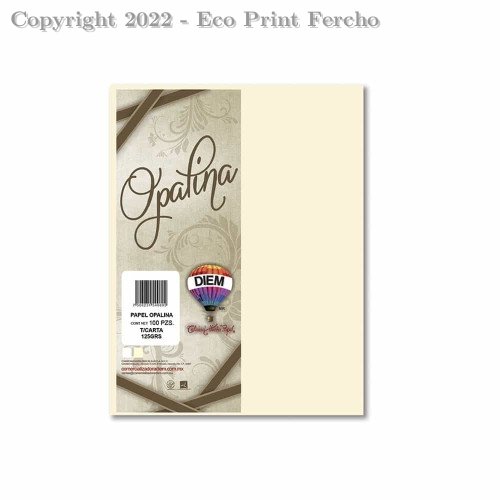 Papel Opalina Tamaño Carta Marfil con 100 gr125