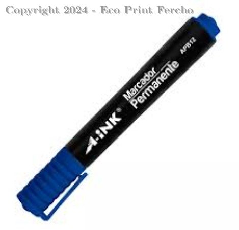 MARCADOR PERMANENTE PLÁSTICO A-INK APB12 AZUL