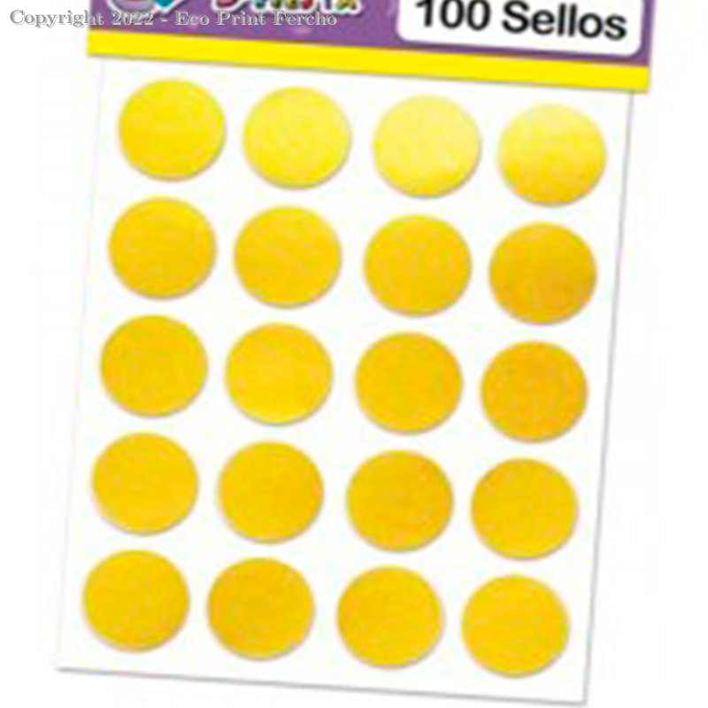 Sello Adhesivo Dorado 100pza