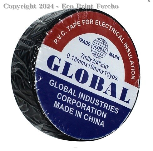 Cinta negra global o gummed tape aislante