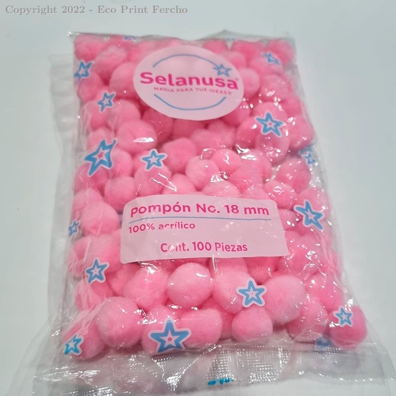 POMPOM 18mm Bolsa 100 pza