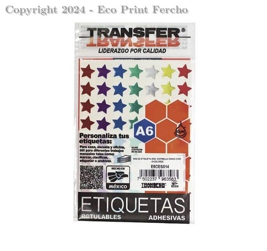 Estrellita Adhesiva Chica Colores Bolsa con 189 Piezas Transfer