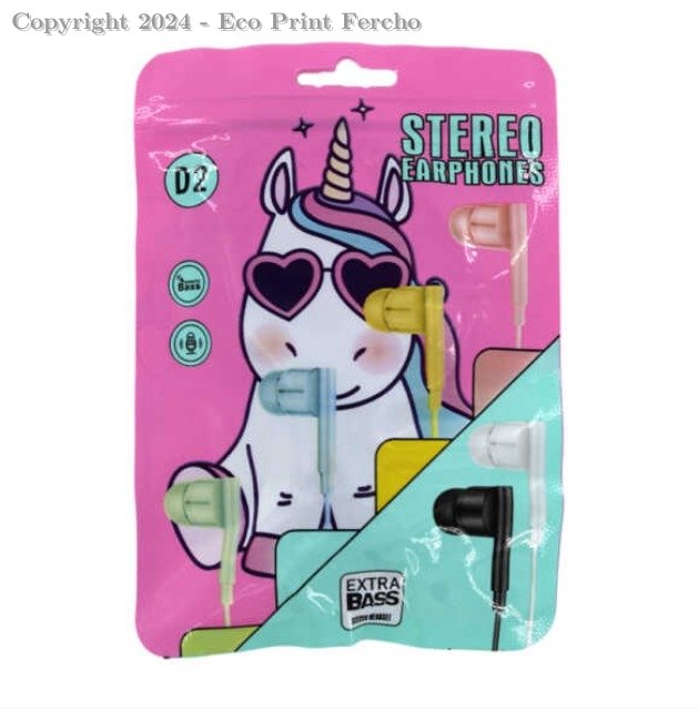 Audífonos manos libres de unicornio alámbricos