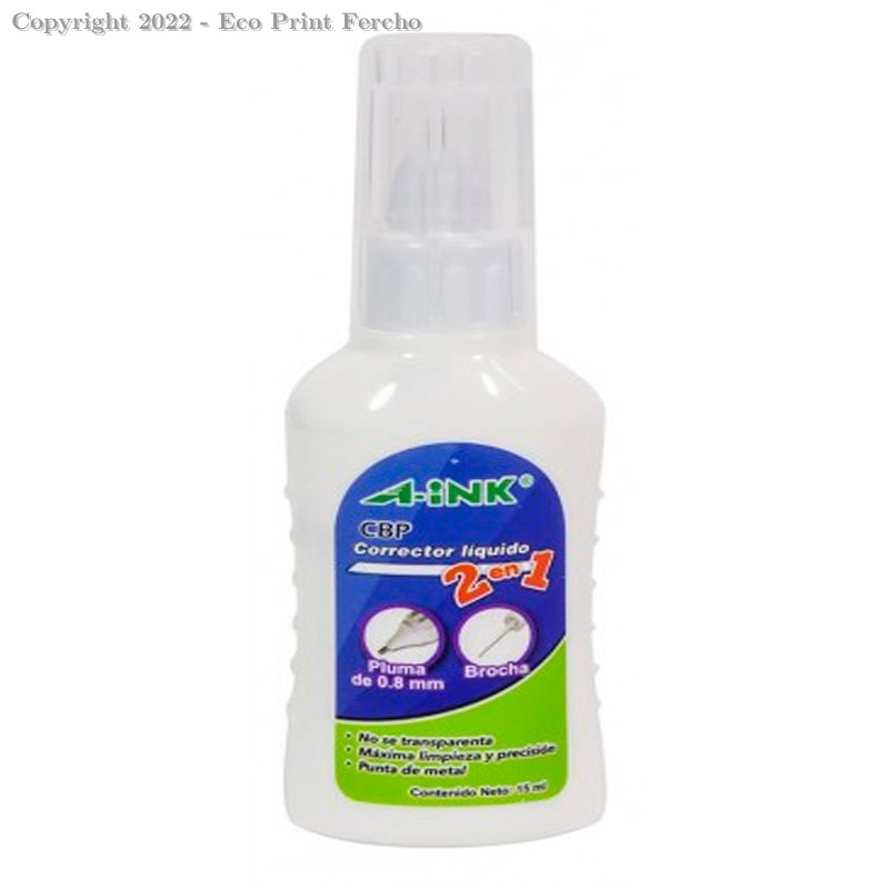 Corrector Líquido en Pluma y Brocha A-Ink