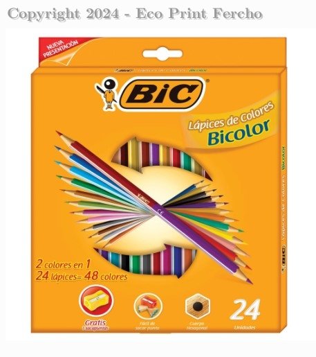 Lápices de Colores Bic Bicolor 24 piezas 48 colores