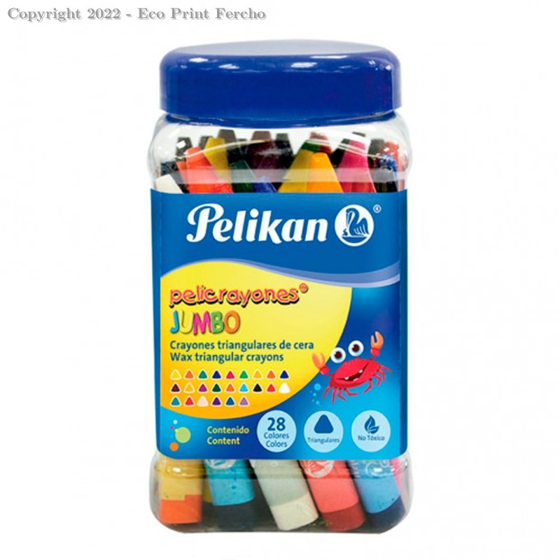 Crayolas Escolar Jumbo Bote con 28 Colores Pelikan