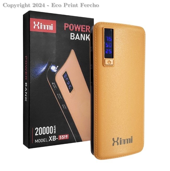 Power bank cargador portátil con 3 puertos usb, indicador de batería y capacidad para 20000mah