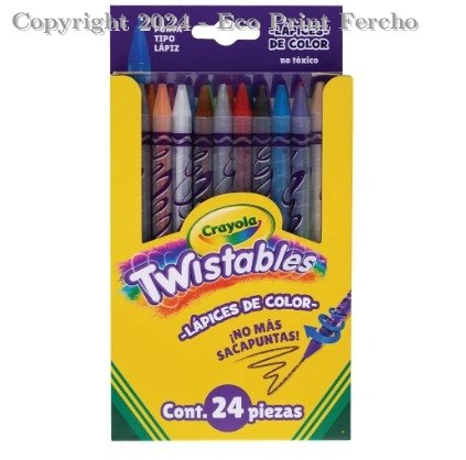Lapices De Colores Giratorios Redondo Crayola 24 pza