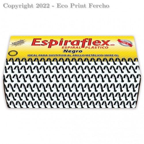 Espiral de Plástico de 10 mm (3/8) Negro con 100 Piezas Espiraflex